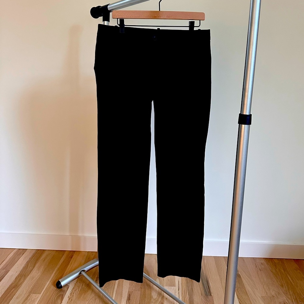 gap black dress pants, straight leg, lightly worn